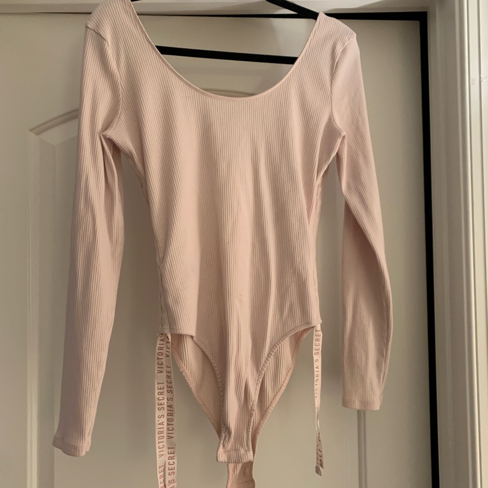Victoria’s Secret Soft Ribbed Ribboned Body Suit Large - Picture 2 of 12
